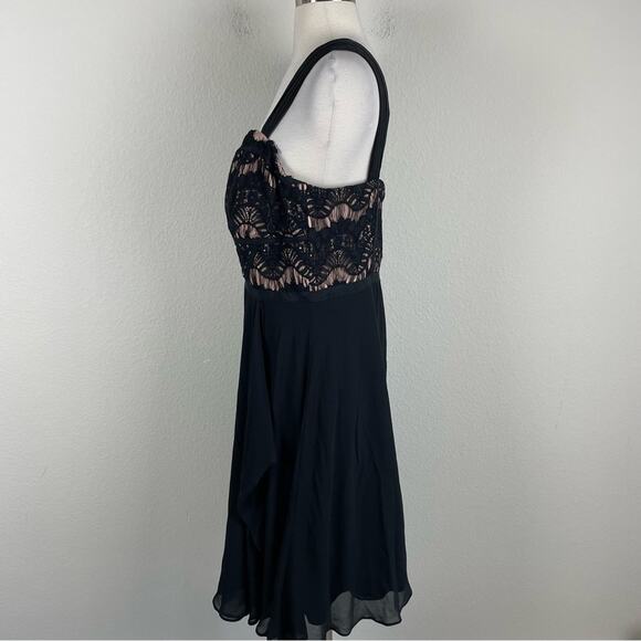 City Chic Black Lace Corset Chiffon Sweet Eve Maxi Whimsigoth Dress 14 - Picture 4 of 9